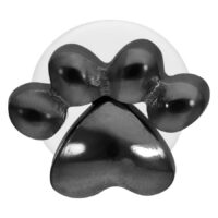 Schwarzes Little Paw Labret aus Titan auf weißem Hintergrund
