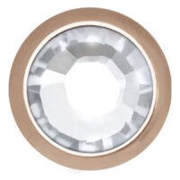 Runder Piercingaufsatz aus Titan in Roségold mit kristallklarem Stein, 5,0 mm