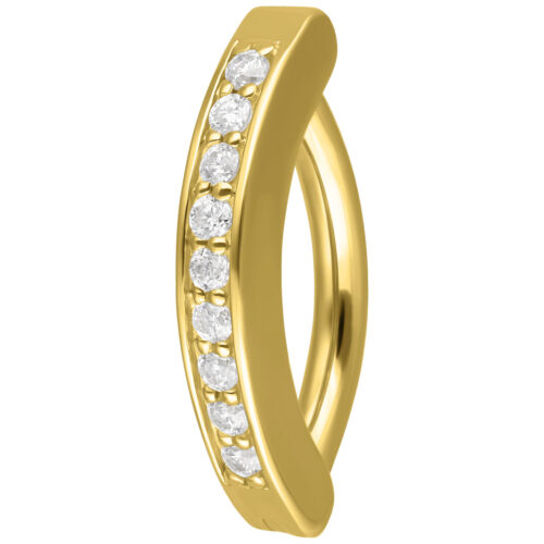 14K Moissanit Crystal Jewelled Belly Arch Clicker