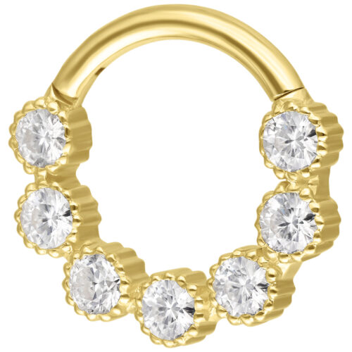 18K Rounded Moissanit Crystal Ring 1.2 x 8.0 mm