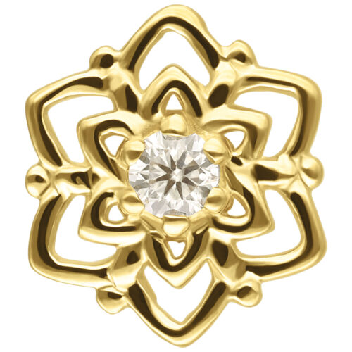 14K Perfect Fit Moissanit Flower Attachment