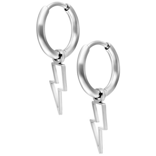 Mini Flash Hoops Pair - Silvercoloured Metal