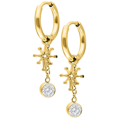 Mini Shootingstar Hoops Pair - Golden Metal