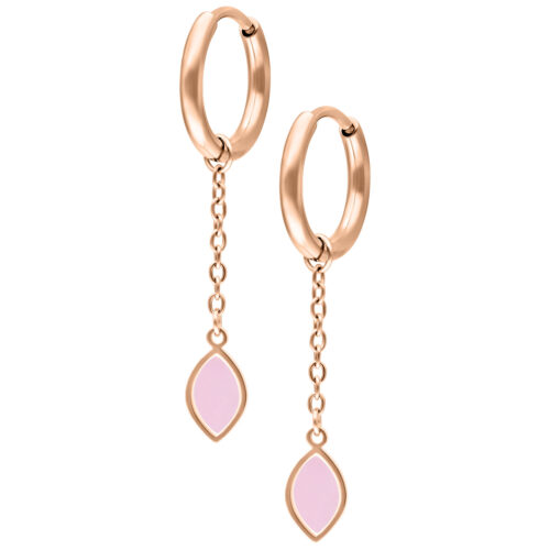 Mini Synthetic Opal Hoops Pair - Rosegold