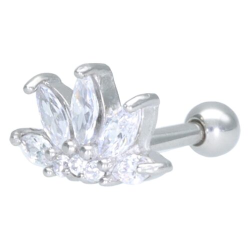 Lotus Flower Barbell - Silvercoloured Metal