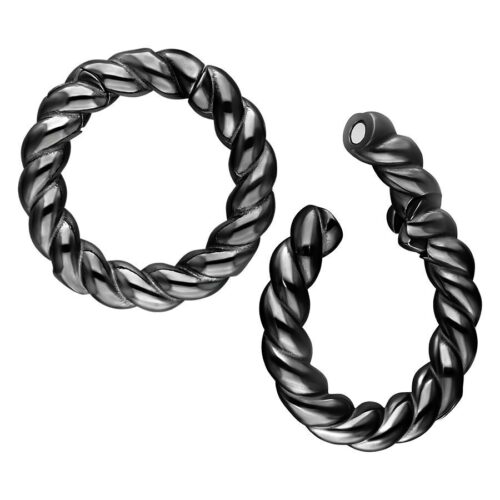 Braided Rope Ohrgewichte - Black Metal