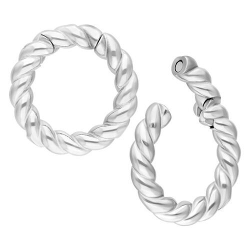 Braided Rope Ohrgewichte - Silvercoloured Metal