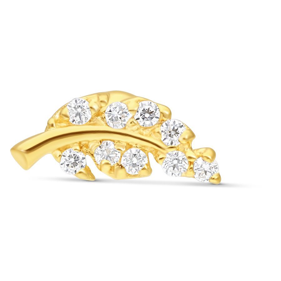 18k Earbarbell Leaf 18k Earbarbell Leaf