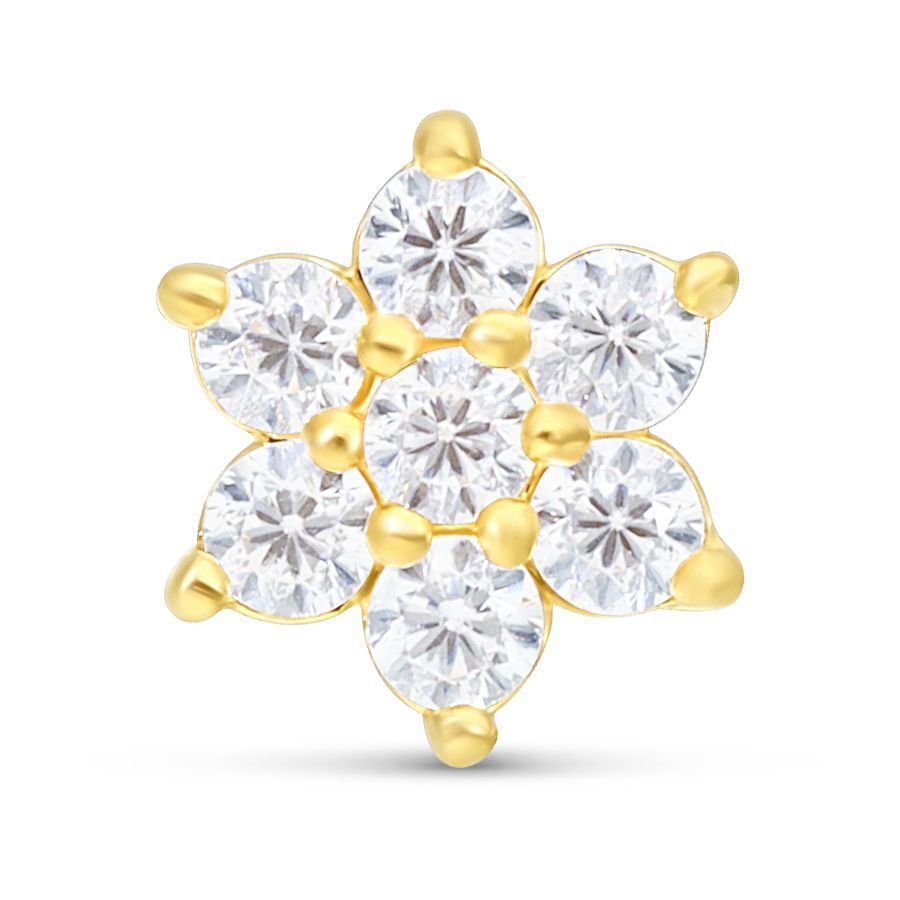 18k Earbarbell Crystal Flower 18k Earbarbell Crystal Flower