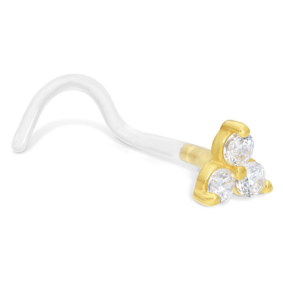18k Triple Jewelled Nosestud 18k Triple Jewelled Nosestud
