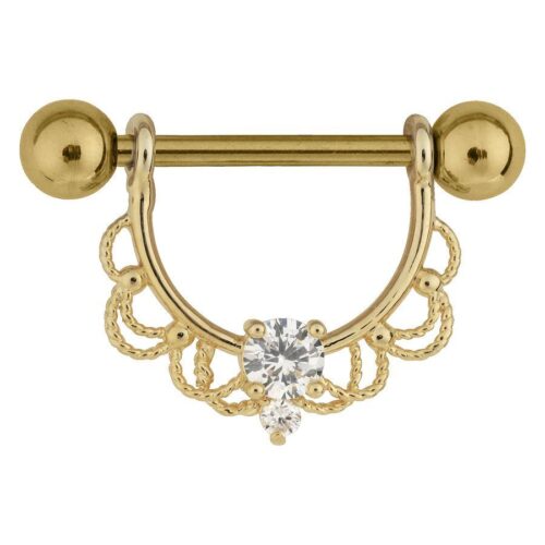 Fairytale Nipple Barbell - Golden Metal