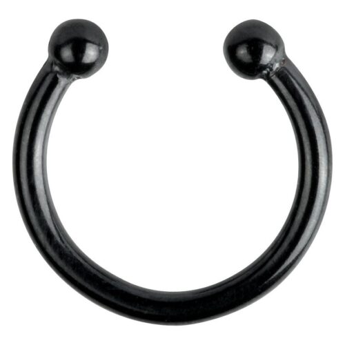 Circular Barbell Fake - Black Metal