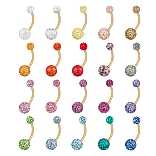 Sealed Rose Gold Titanium Multi Jewelled Belly Bar