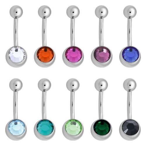 316L Stainless Steel Jewelled Belly Bar