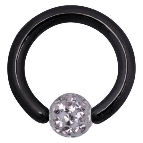 Klemmkugelring With Multi Jewelled Ball