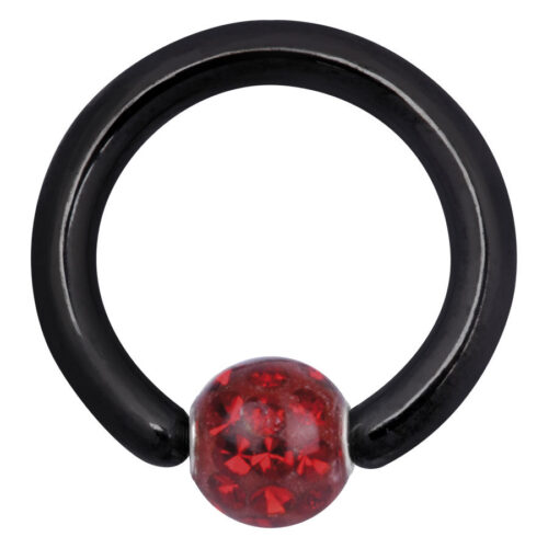 Klemmkugelring With Multi Jewelled Ball