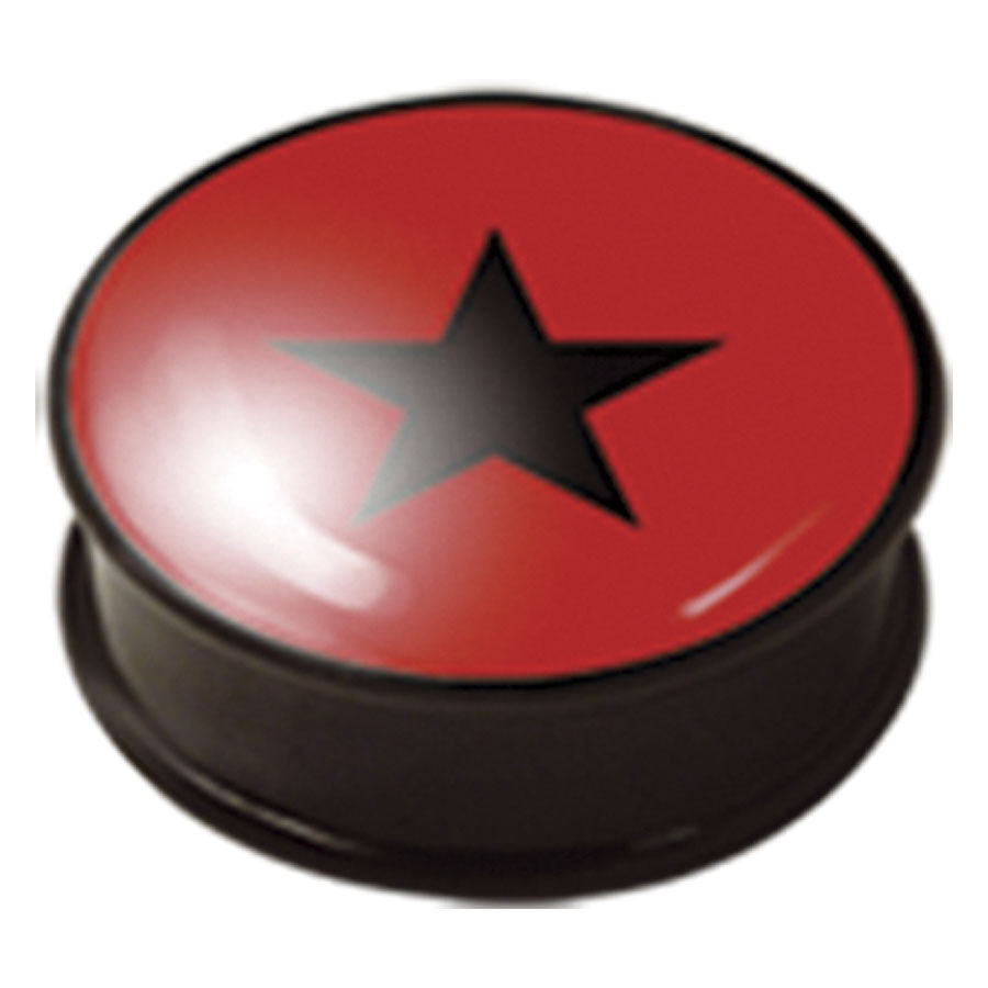 PMMA Mega Ikon Earplug 17 Black Star On Red PMMA Mega Ikon Earplug 17 Black Star On Red