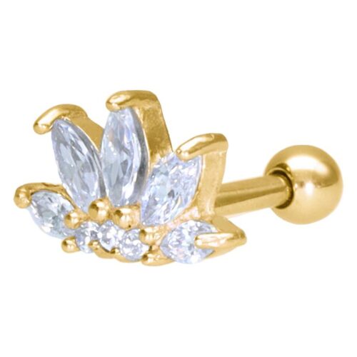 Lotus Flower Barbell - Golden Metal