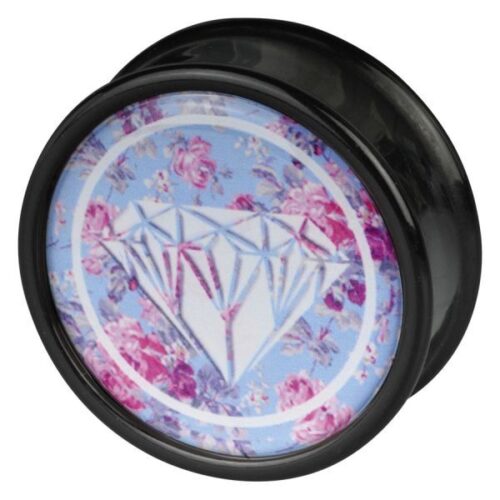 Diamond Pink Roses Blue Plug