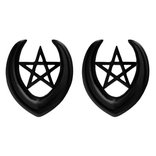 Ear Saddles Black Pentagram