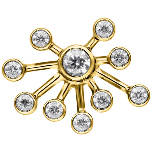 Push Fit Winter Frozen Sparkle Attachment - Golden Metal