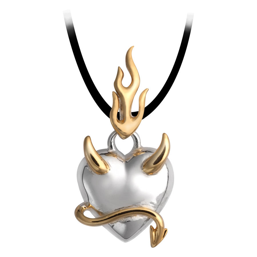 Elle-A-Bama - Flamed Devil Heart Silver Gold