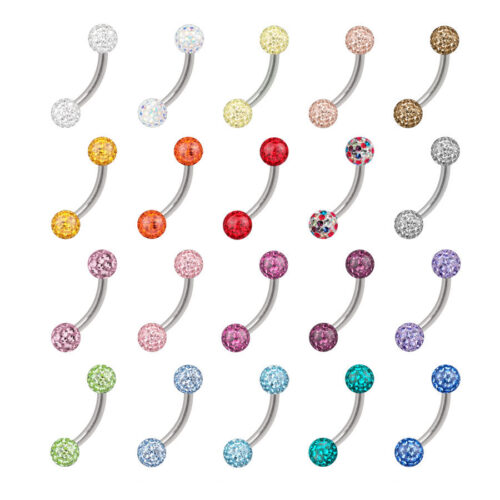 Multi Jewelled Titanium Curved Barbell