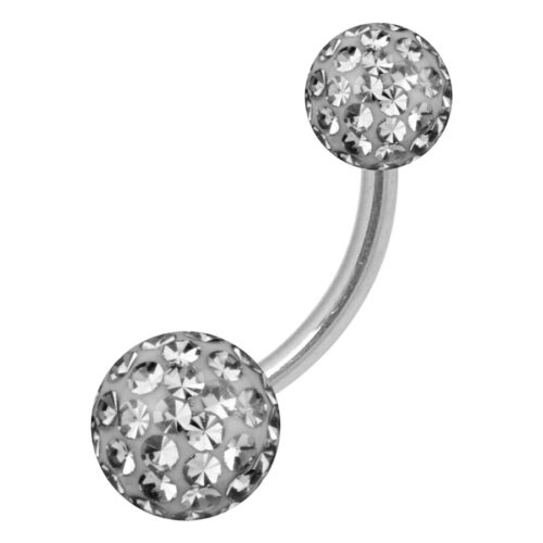 Sealed Multi Jewelled 6/8 Crystal Ball Belly Bar