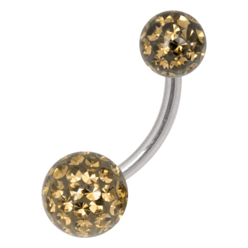Sealed Multi Jewelled 6/8 Crystal Ball Belly Bar