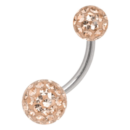Sealed Multi Jewelled 6/8 Crystal Ball Belly Bar