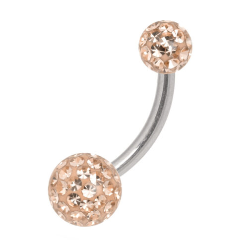 Sealed Multi Jewelled 4/6 crystal Ball Belly Bar