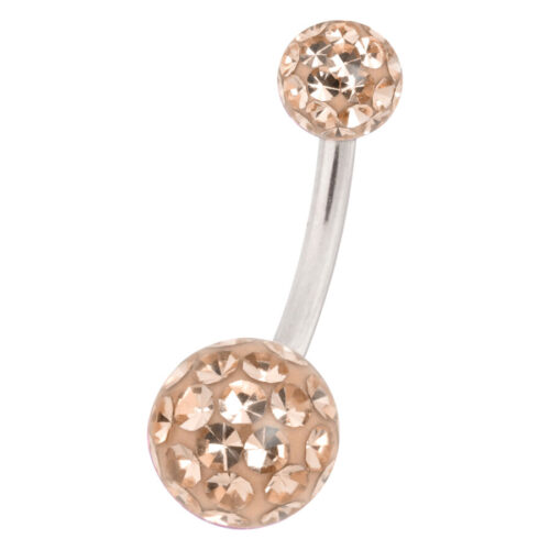 Sealed Multi Jewelled 5/8 crystal Ball Belly Bar