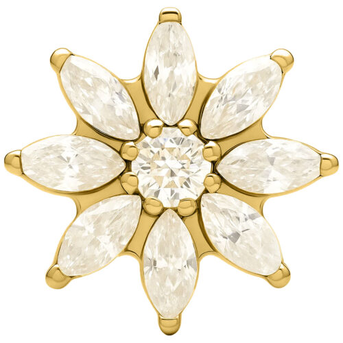 Push Fit Winter Crystal Ice Flower Attachment - Golden Metal