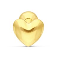 Goldenes Ohr Barbell in Herzform auf weißem Hintergrund
