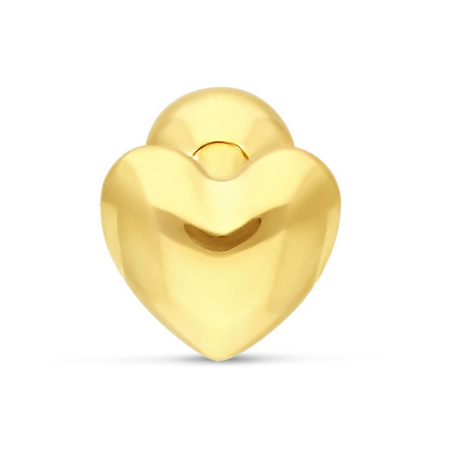 Goldenes Ohr Barbell in Herzform auf weißem Hintergrund