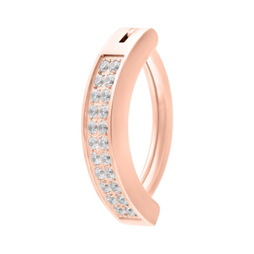 Double Crystal Belly Arch Clicker - Rosegold