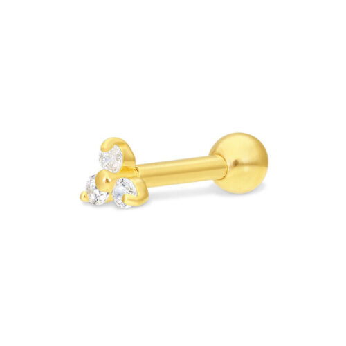 18k Gold Trinity Ear Helix Piercing Jewellery