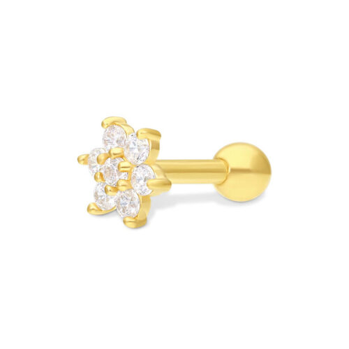 18k Gold Flower Helix Piercing Jewellery
