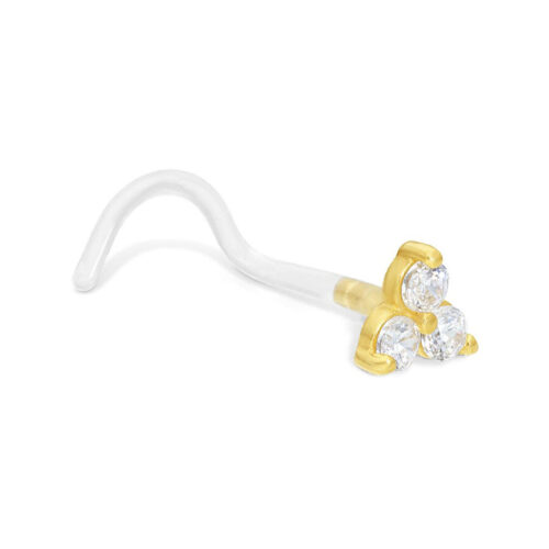 18k Gold Diamonte Nose Stud with Bioplast