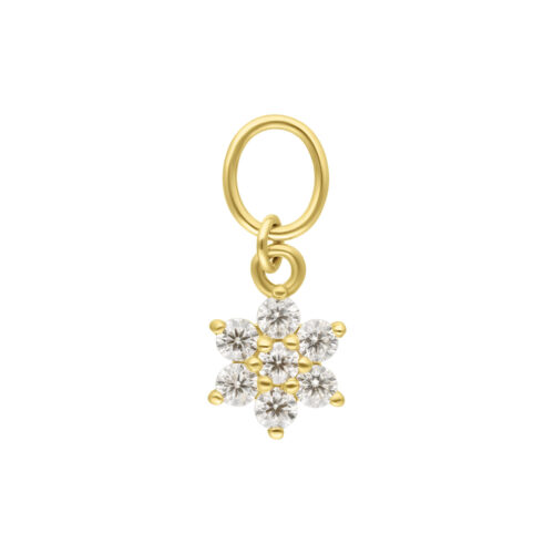 18K Gold Moissanit Flower Pendant