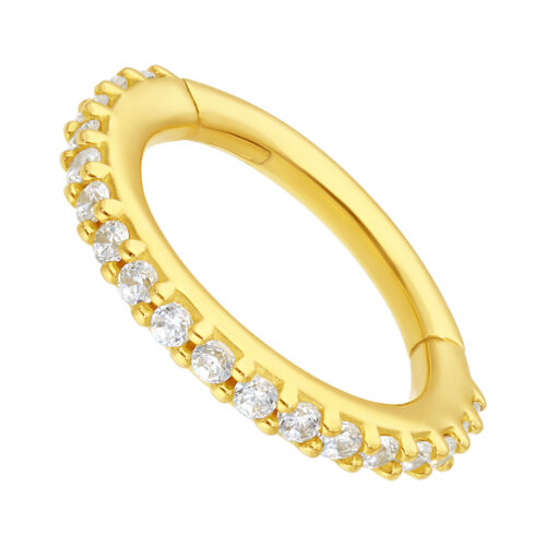 18k Gold Pave Set Crystal Ring
