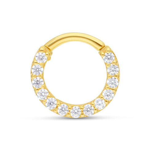18k Gold Pave Set Septum Ring