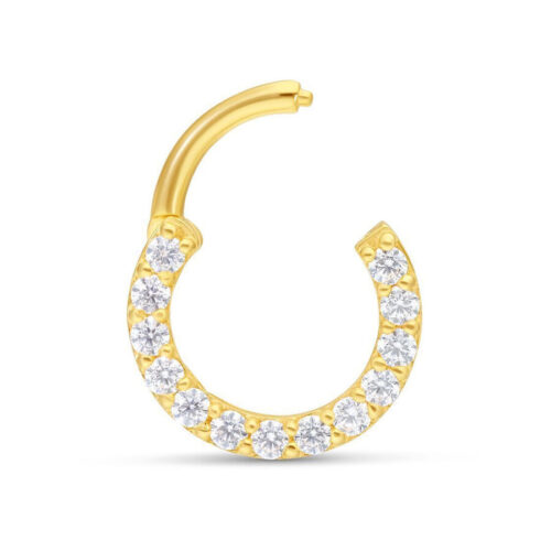 18k Gold Pave Set Septum Ring