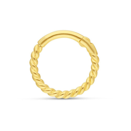 18k Gold Rope Clicker Ring