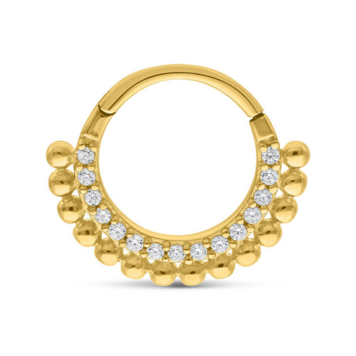 14K Gold Little Balls Crystal Clicker