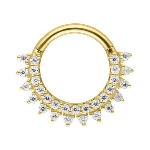 14K Gold Moissanit Sunbeams Ring 1.2 x 8.0 mm