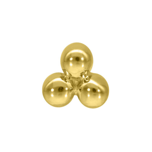14K Gold Internally Three Balls Trinity Attachment