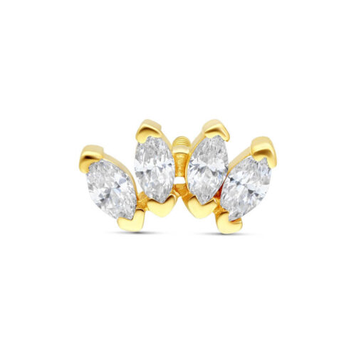 14K Gold Four Crystal Fan Attachment