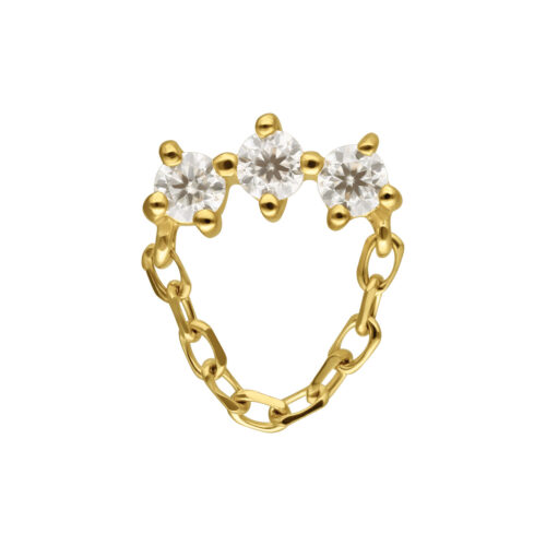 14K Gold Perfect Fit Moissanit Bow with Hanger Attachment