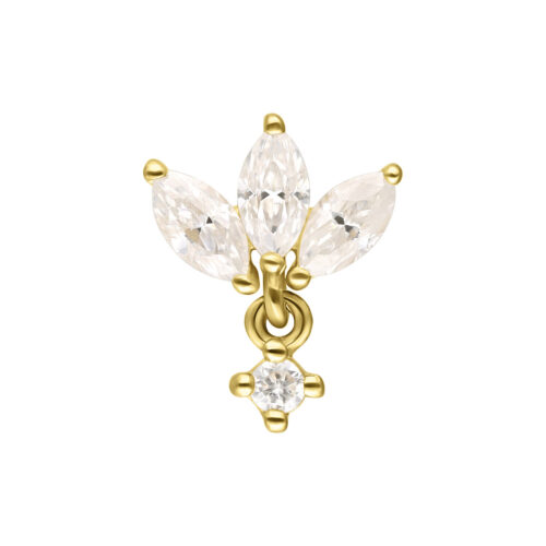 14K Gold Perfect Fit Moissanit Lotus Attachment